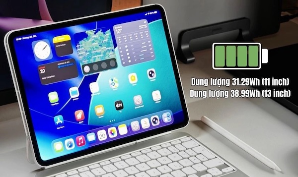 Thời lượng pin đáp ứng cả ngày dài iPad Pro M5