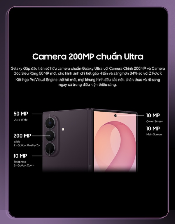Camera 200MP chuyên nghiệp, ghi lại mọi khoảnh khắc