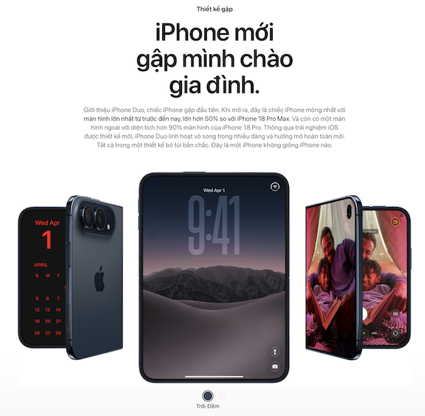 iPhone Duo 256GB | Chính hãng VN:A – Smartphone gập thế hệ mới của Apple